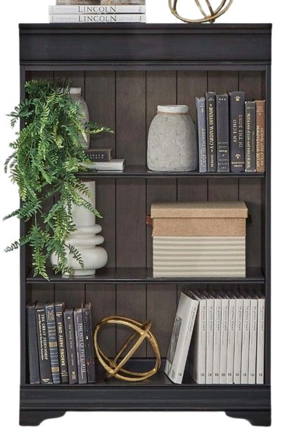 Liberty Furniture Meritage Aged Charcoal/Caramel 48" Bookcase