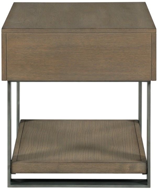 Hammary® Stella Umber Rectangular End Table with Gray Frame-3