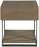 Hammary® Stella Umber Rectangular End Table with Gray Frame-3