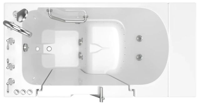 American Standard Gelcoat White 30” x 52” x 40" Walk-in Tub with Combination Air Spa and Whirlpool Systems - Left-Hand Drain with Faucet-1