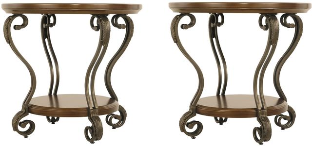Signature Design by Ashley® Nestor 2-Piece Medium Brown End Tables Set-0