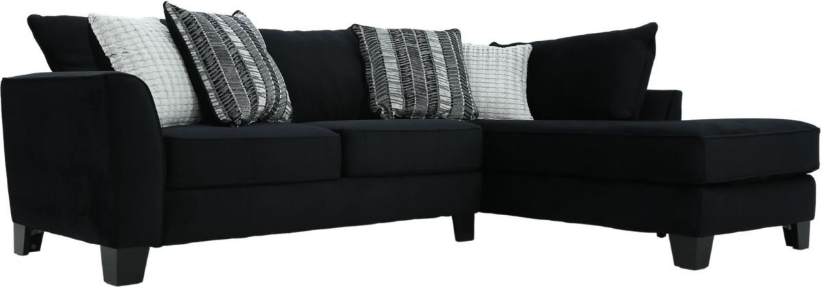 Albany Industries 2 Piece Groovy Black Right Arm Facing Sofa Sectional and Chaise Lamphere s Furniture Appliance