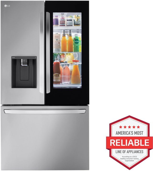 LG 36 in. 25.5 Cu. Ft. PrintProof™ Stainless Steel Smart InstaView® Counter Depth French Door Refrigerator-1