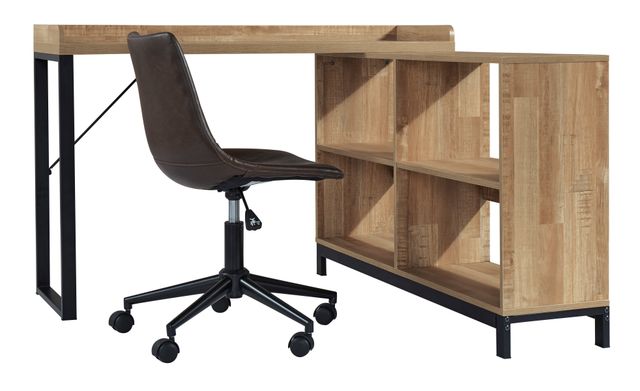 Signature Design by Ashley® Gerdanet 2-Piece Light Brown/Black Home Office Set-0