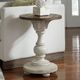 Liberty Furniture Morgan Creek Tobacco Chair Side Table with Antique White Base-3