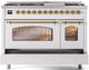Ilve® Nostalgie II Series 48" White Pro Style Dual Fuel Range-4