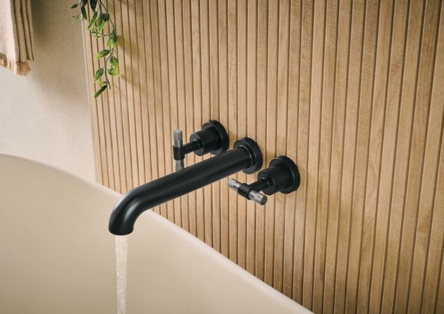 Brizo Litze® Matte Black 2-Handle Wall Mount Tub Filler - Less Handles-1