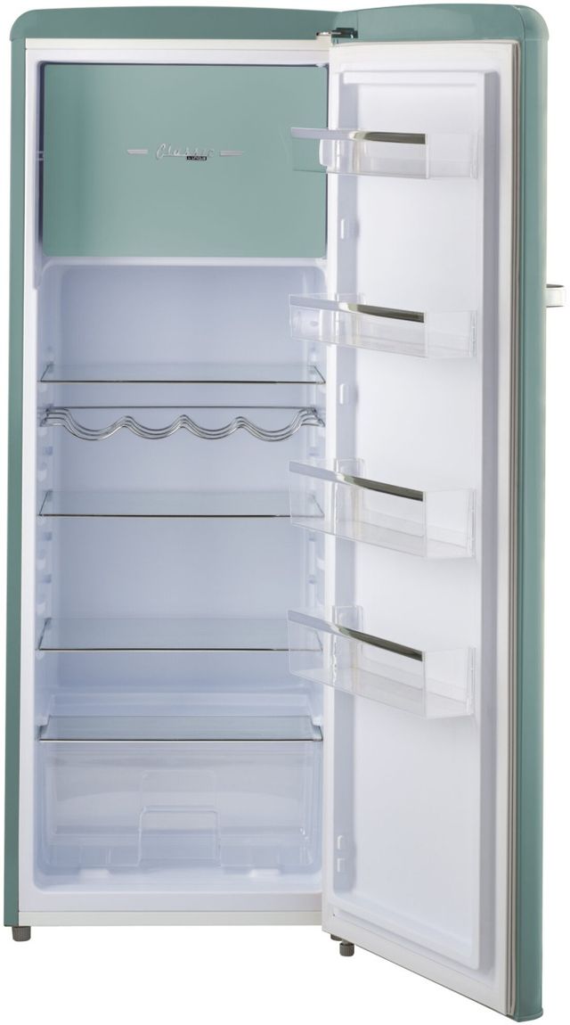 Unique® Appliances Classic Retro 8 Cu. Ft. Ocean Mist Turquoise Counter Depth Top Freezer Refrigerator-1