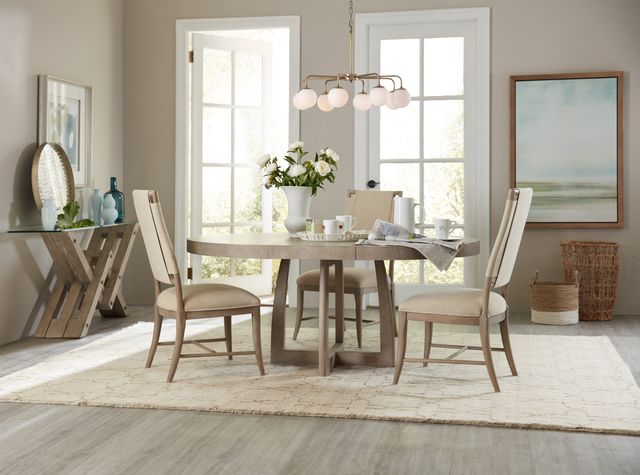 Hooker® Furniture Affinity Greige Sand Blasted Round Pedestal Dining Table-1