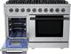 Hauslane HausPro 48" Stainless Steel Pro-Style Gas Range with Black Stainless Steel Knobs-2