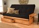 Kodiak Furniture Phoenix Suede Black/Butternut Queen Futon with Mattress and Storage Drawers-1