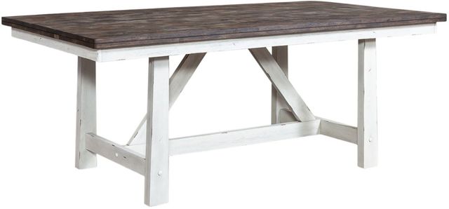 Liberty Furniture Farmhouse 7-Piece Brown/White Trestle Table Set-1