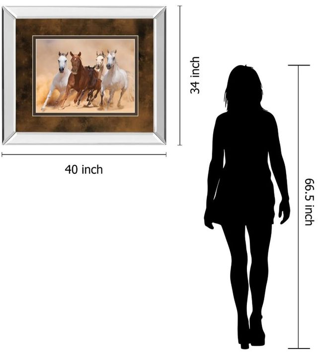 Classy Art Horses in Dust by Loya_Ya Mirror Framed Wall Art-2