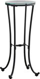 Monarch Specialties Inc. Glass Top Accent Table with Hammered Black Metal Legs-0