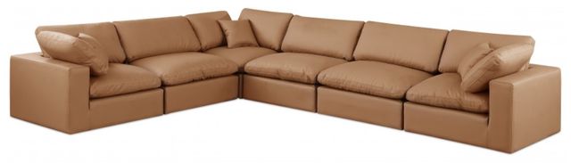 Meridian Furniture Comfy 6-Piece Cognac Modular Sectional Sofa-0