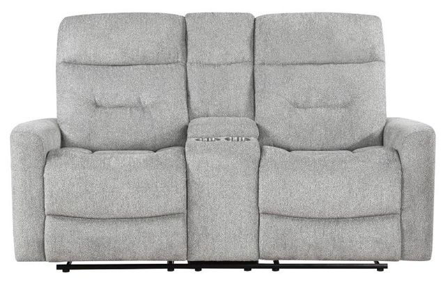 Homelegance® Lyndon Gray Double Manual Reclining Loveseat-2