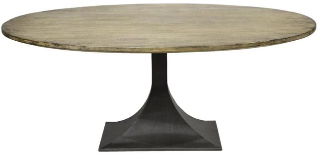 Nest Home Collections Ida/Makenzie Antique Natural Dining Table with Iron Base-2