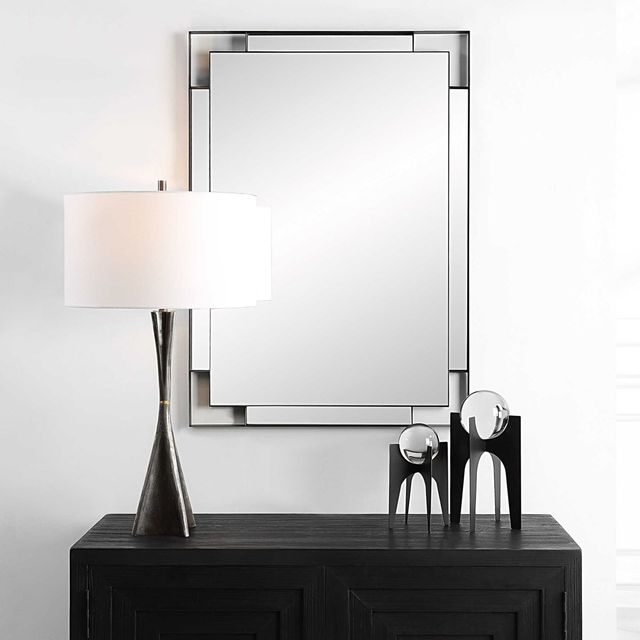 Uttermost® Stellan Matte Black Accent Mirror-1