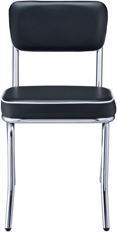 Coaster® Retro 2-Piece Black/Chrome Side Chairs-1