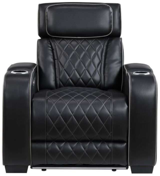 Homelegance® Fairway Black Power Recliner with Power Headrest-2