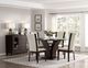 Mazin Furniture Daisy Glass Top Round Dining Table with Espresso Base-3