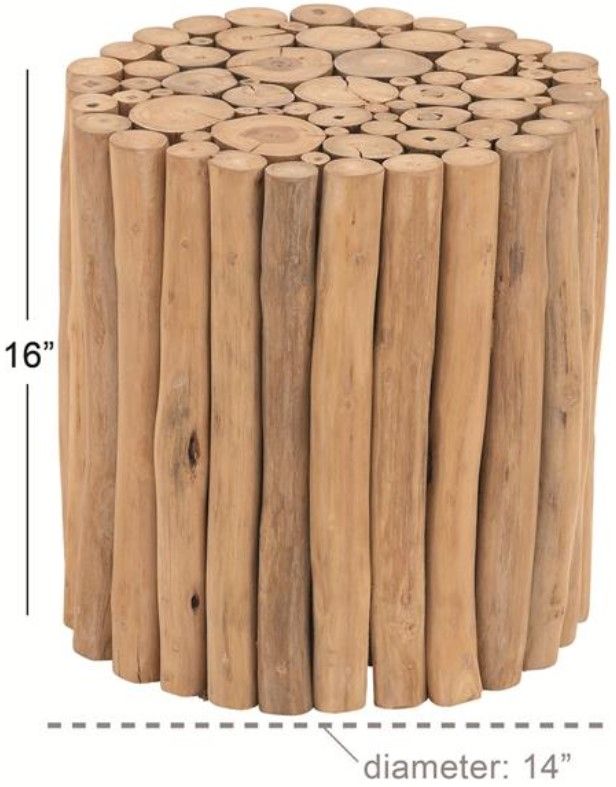 Deco Marche Brown Teak Accent Table-1