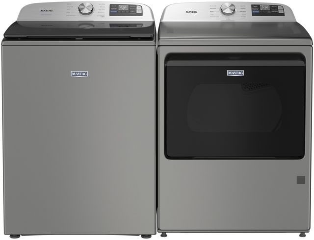Maytag® Classic Silver Top Load Washer & Electric Dryer Laundry Pair-0