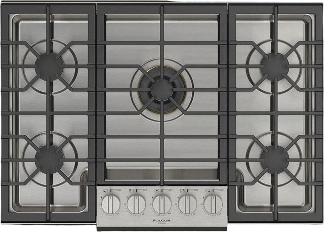 Fulgor Milano® Sofia 600 Series 30" Stainless Steel Pro Style Dual Fuel Cooktop-2