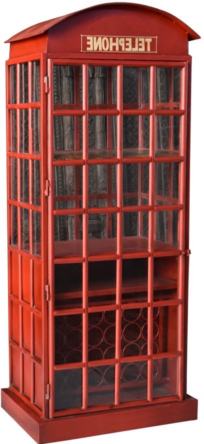 Jaipur Furniture Orange Telephone Box Bar Cabinet-0
