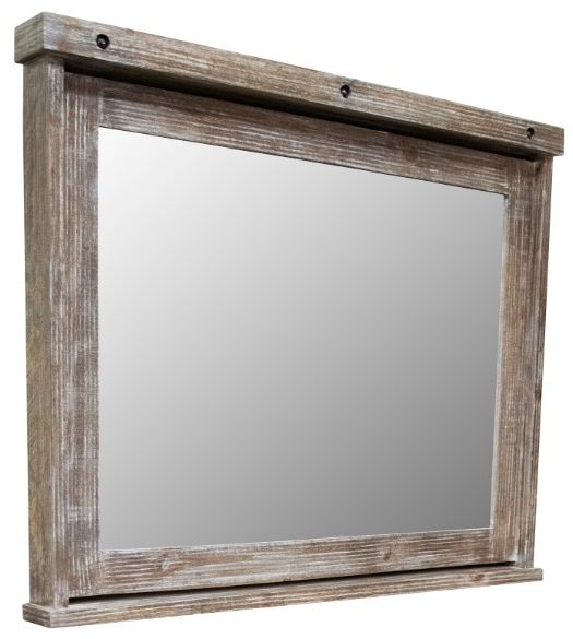 American Wholesale Furniture Industrial Barnwood Mirror-0