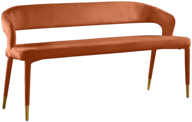 Meridian Furniture Destiny Cognac Velvet Bench-0