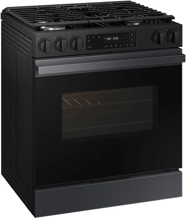 Samsung Bespoke 30" Matte Black Steel Slide In Gas Range-2