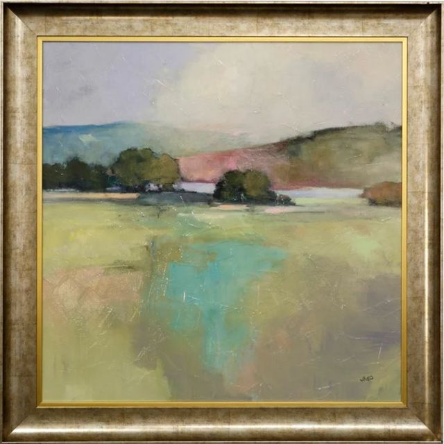Stylecraft Dark Green/Green/Light Blue/Pink Framed Print-0