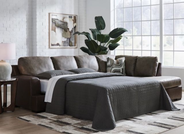 Signature Design by Ashley® Castille Way 2-Piece Fossil Queen Sleeper Sectional and Chaise-2