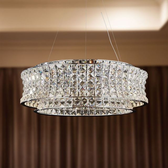 Michael Amini® Galaxy Chrome Round 24-Light LED Chandelier-1