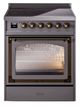 Ilve® Nostalgie II Noblesse 30'' Graphite Matte Pro Style Induction Range with Burnished Trim-0