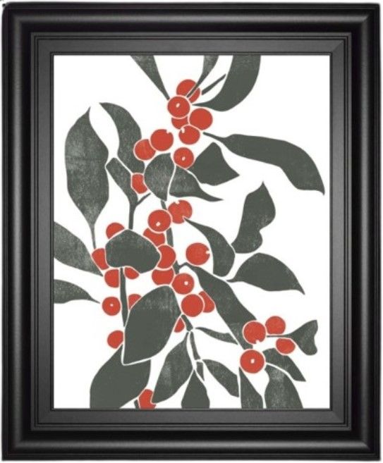 Classy Living Emma Scarvey Colorblock Berry Branch IV Wall Art-0