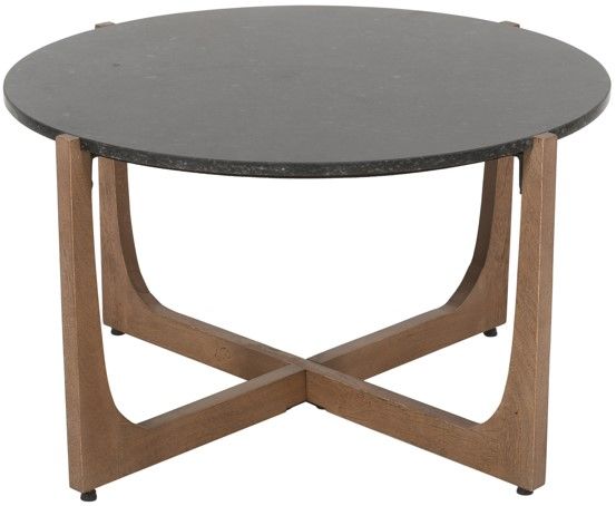 Coast2Coast Home™ Campbell Black Marble Cocktail Table with Natural Base-2