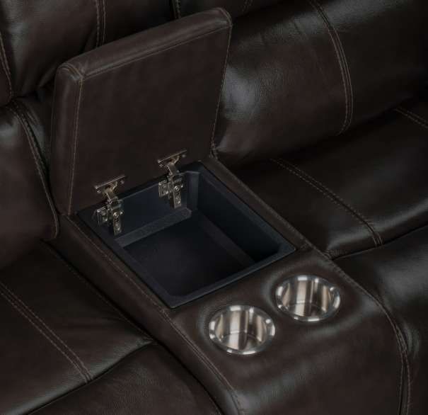 New Classic® Home Brookings Charcoal Power Reclining Console Loveseat with Power Headrest-4