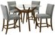 Coaster® Paxton 5-Piece Brown/Gray Round Counter Dining Table Set-0