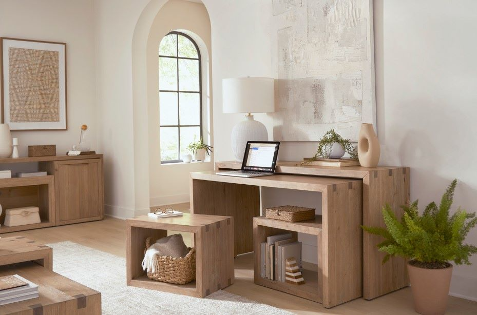 Aspenhome Lyndon Nesting Sofa Table With Stools - Thumbnail 3