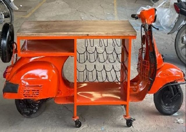 Jaipur Furniture WOW Range Orange Bar Cart-1