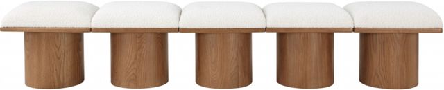 Meridian Furniture Pavilion 5-Piece Cream/Walnut 90" Modular Bench Set-1