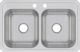 Elkay Celebrity® Brushed Satin 33" x 21-1/4" x 6-7/8" 2-Hole Equal Double Bowl Drop-In Sink-0
