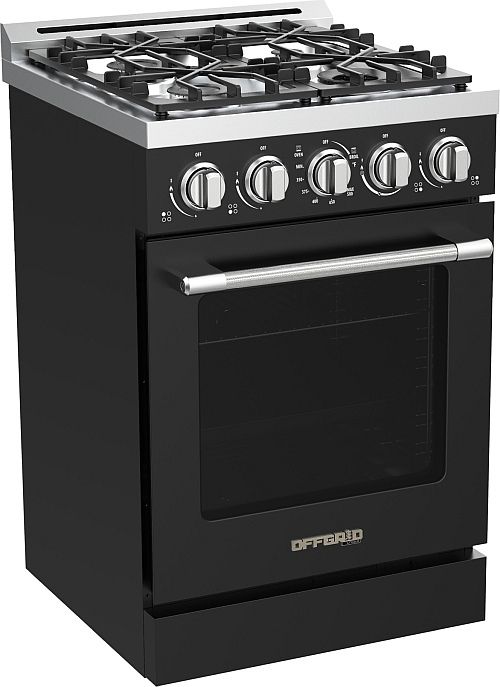 Unique® Appliances Classic Retro 24" Matte Black Slide-In Propane Gas Range-2