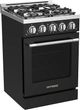 Unique® Appliances Classic Retro 24" Matte Black Slide-In Propane Gas Range-2