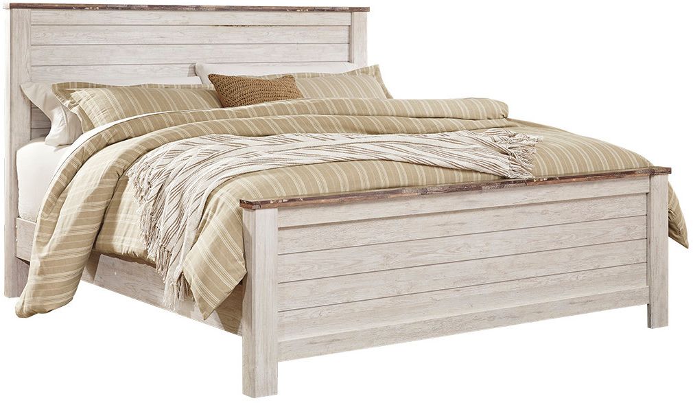 Willowton Panel Bed - Whitewash Willowton Panel Bed - Whitewash