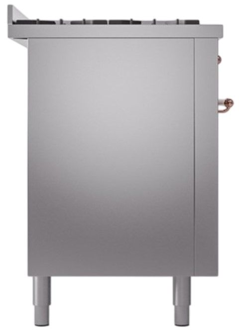 Ilve® Nostalgie II Noblesse 60'' Stainless Steel Pro Style Dual Fuel Range with Copper Trim-2