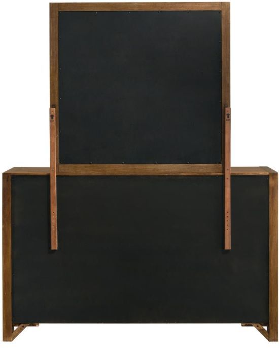 Coaster® Adderley Warm Brown Dresser and Mirror Set-3