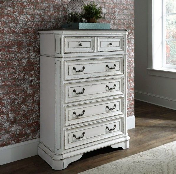 Liberty Furniture Magnolia Manor Antique White/Weathered Bark Chest-1